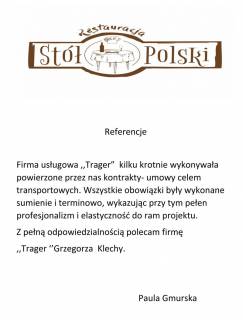 Transport restauracja Stół Polski